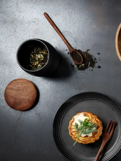 Clearance ASA Selection teedose, black mit holzdeckel