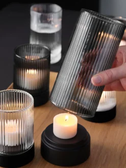 Hot ASA Selection windlicht mit porzellanfuß, grey